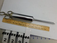 Vintage Veterinary Dose Syringe, 14" Nickel plated