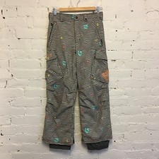 Burton boys cargo snowpants black  white check space invaders print 10/12