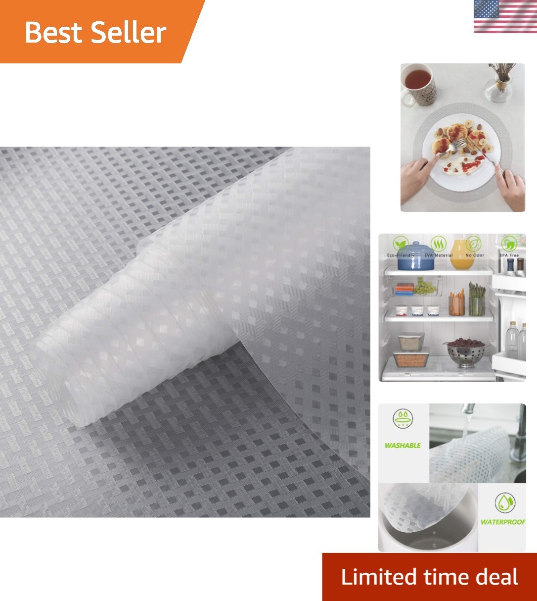 Trimmable Waterproof Drawer & Shelf Mats 11.8'' x 78.7'' for Home & Pantry Use