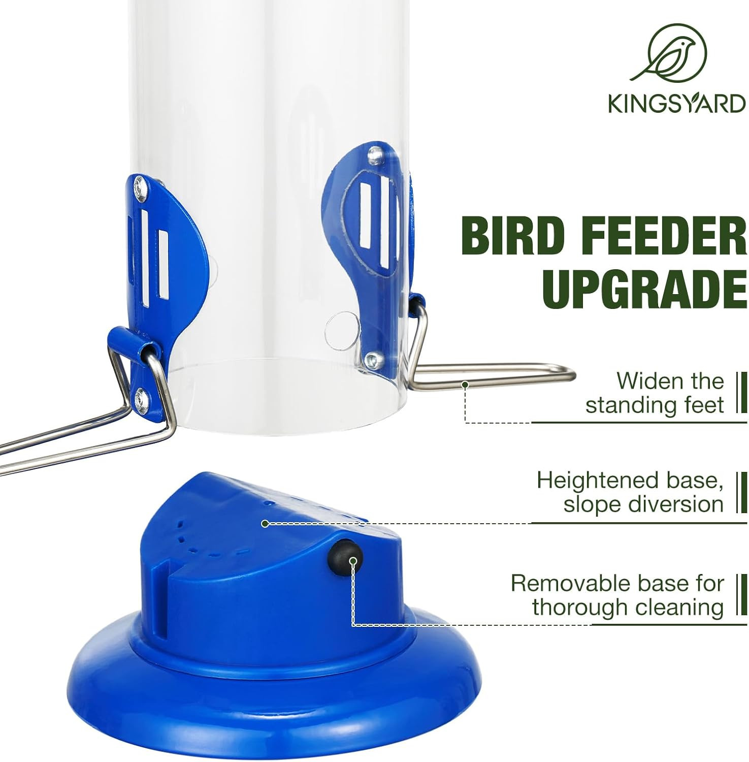 Kingsyard Upgraded Bluebird Feeder for Outdoors Hanging - Metal Mealworm Tube Bi