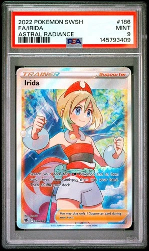 2022 POKEMON SWORD & SHIELD ASTRAL RADIANCE #186 FULL ART/IRIDA PSA 9