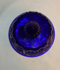 Mosser Cobalt Blue Grape  Covered Cheese Dish Depression Style Glass Plate — photo 5