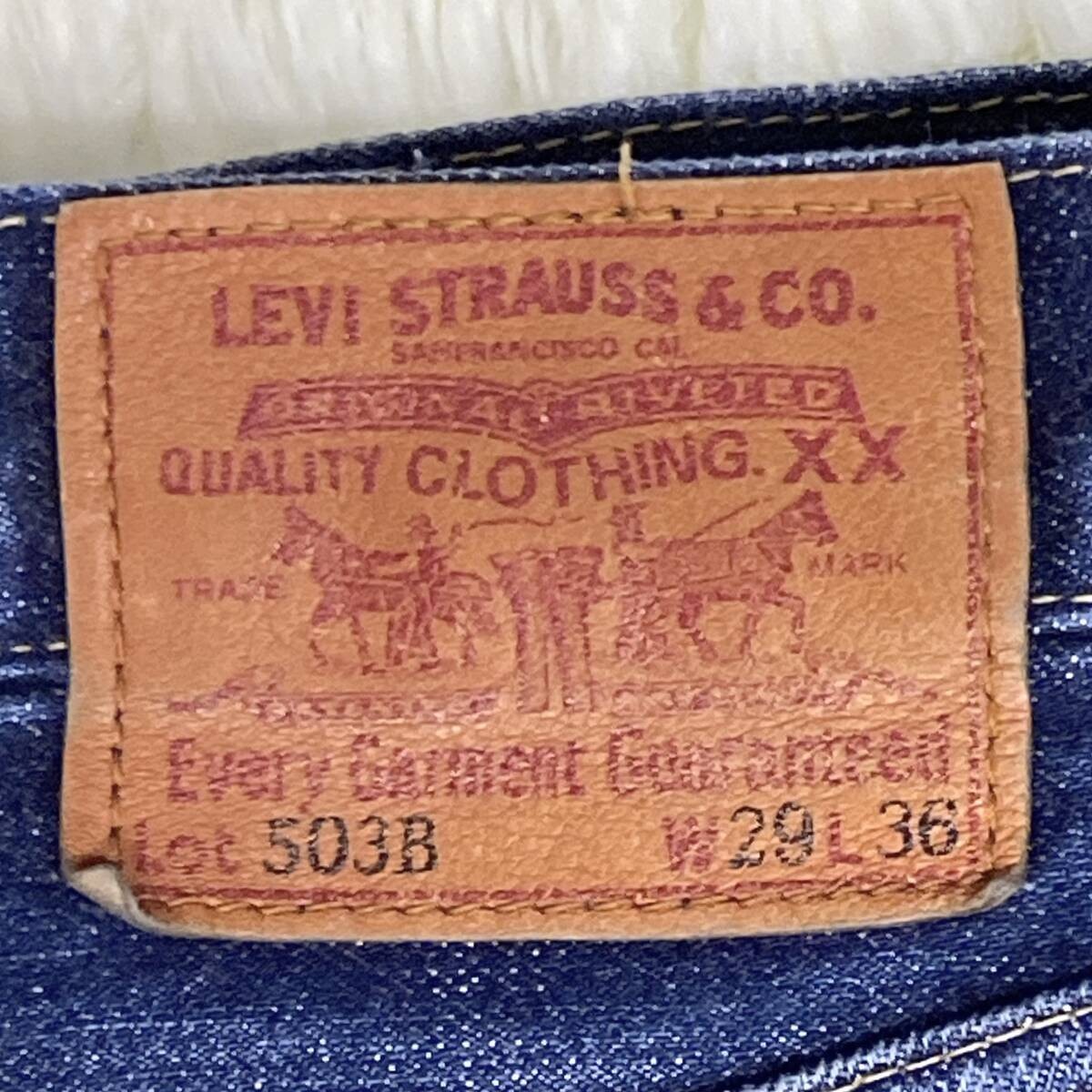 y2k 1997 Levi's Levi's 503B-XX Big E Selvedge Denim Pants Red thumbnail 4