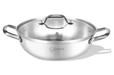 14 Inch Tri-Ply Stainless Steel Sauté Pan Skillet Frying  Oven 13-3/4 Inch 7 Qt