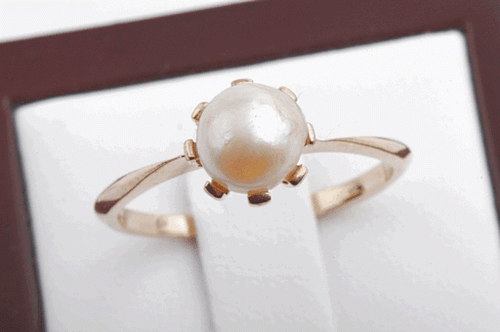 Nice Pearl Ring Akoyaperle 750 18k Rose Gold Top