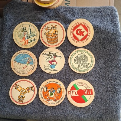 9 Seltene Bierdeckel Guter Zustand