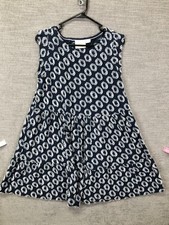 Maeve By Anthropologie Dress Womens XS Blue Embroidered Polka Dot Swing Trapeze