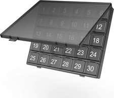 Monthly Pill Organizer Once a Day - 30 Box - Squeeze Black