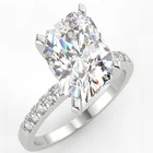 3 Ct Radiant Cut VS2/F Solitaire Pave Diamond Engagement Ring 14K White Gold