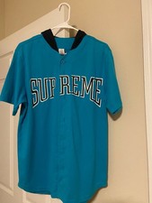 Supreme Hooded Baseball Tee - Size S  Oversized- Teal - Excellent Condition