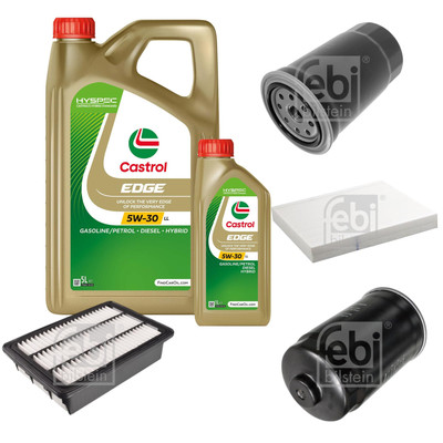 FEBI Inspektionspaket 6L Castrol EDGE Titanium FST 5W-30 LL für Hyundai Santa
