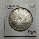 1963 Canada Silver Dollar - 80% Silver Coin - $1 Voyageur - Elizabeth II