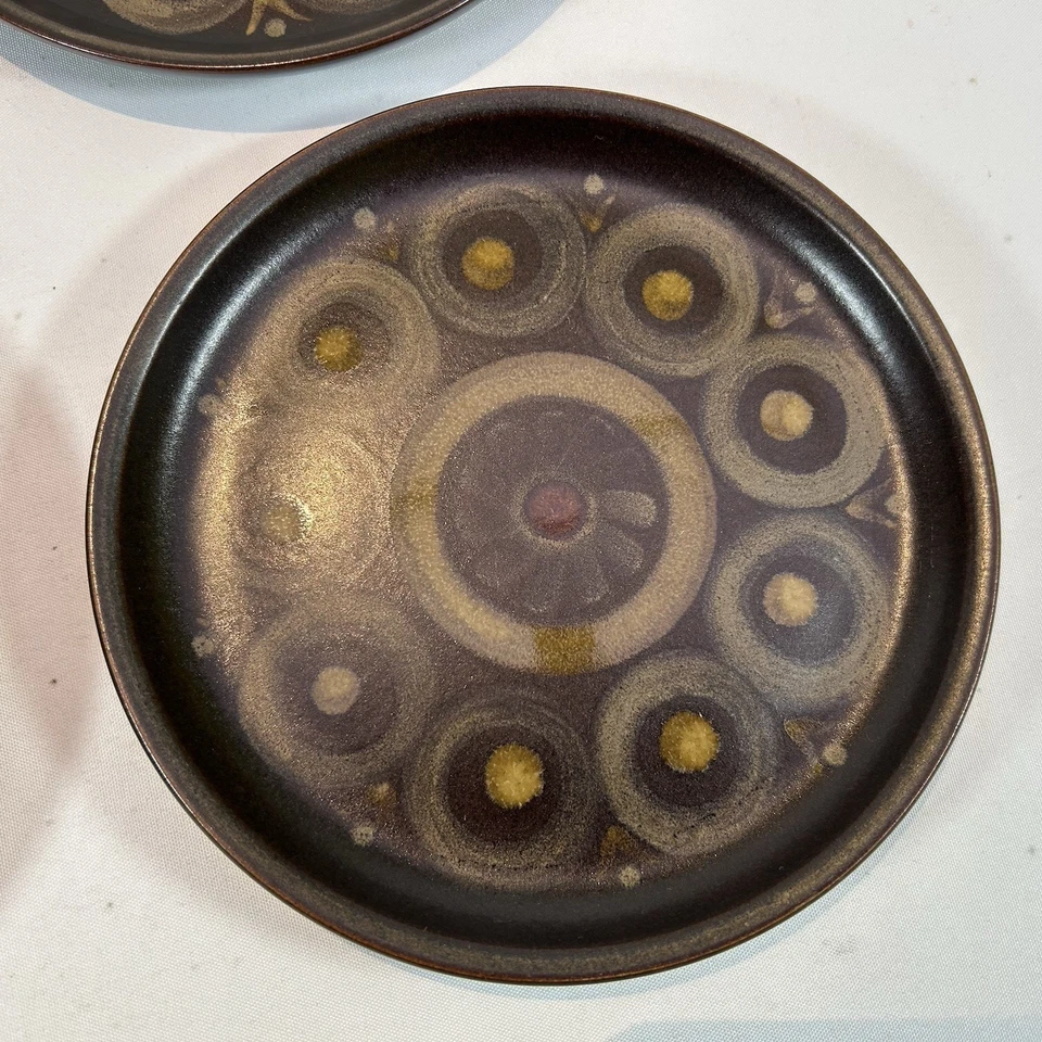 Vintage Denby Arabesque 6 Side Plates Gill Pemberton 60's 70's Retro Dining - Image 3 of 4