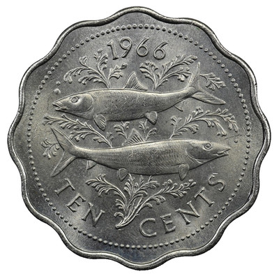 Bahamas - 10 Cents - 1966 - Unc - Bonefish