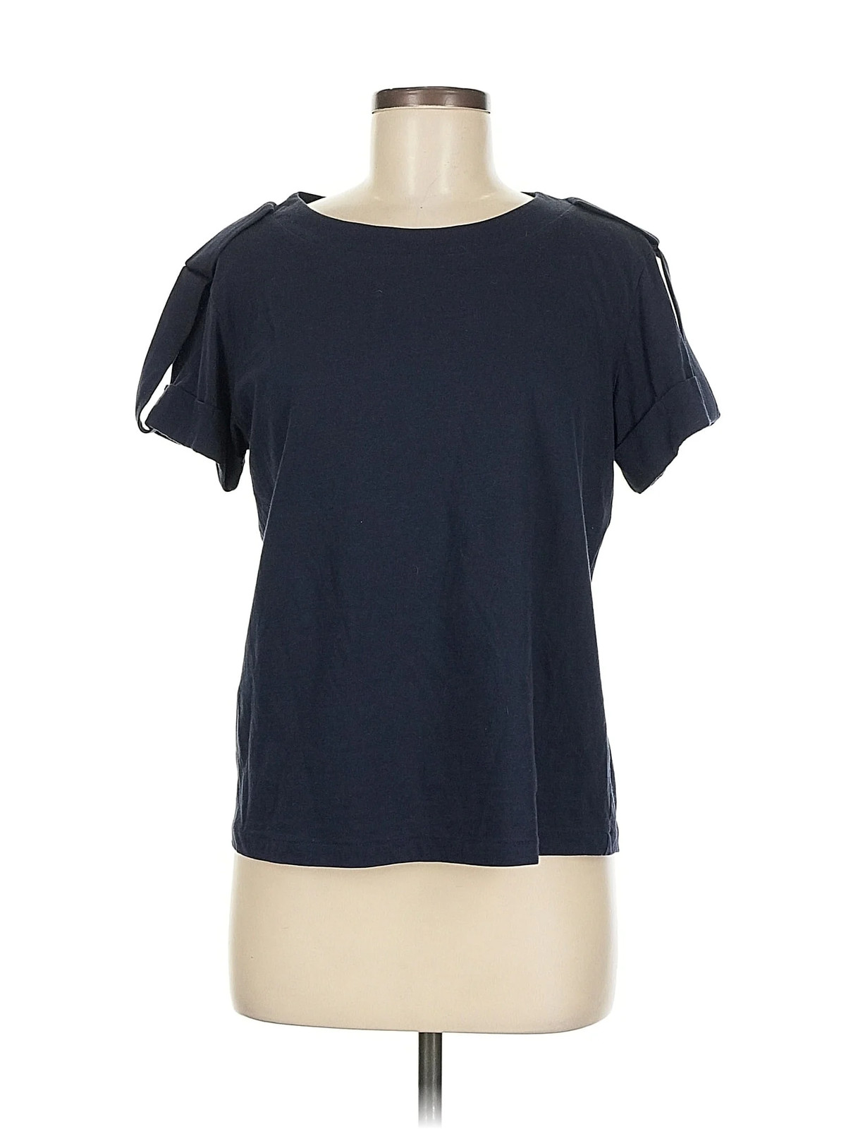 Mango Women Blue Short Sleeve T-Shirt M