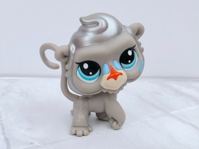 Littlest Pet Shop LPS G7 grau und silber Pavian Affe #98