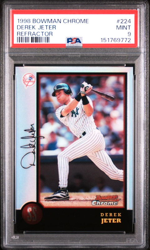 1998 Bowman Chrome DEREK JETER Refractor PSA 9 MINT LOW POP 45 - NY Yankees