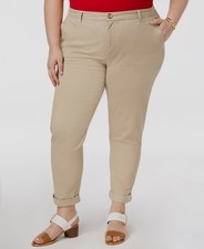 Tommy Hilfiger Women's Beige TH-Flex Hampton Chino Pants Plus Size 18W