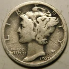 1920 S Mercury Dime 90% Silver VG - F   "Actual Coin Pictured - Not Cleaned"