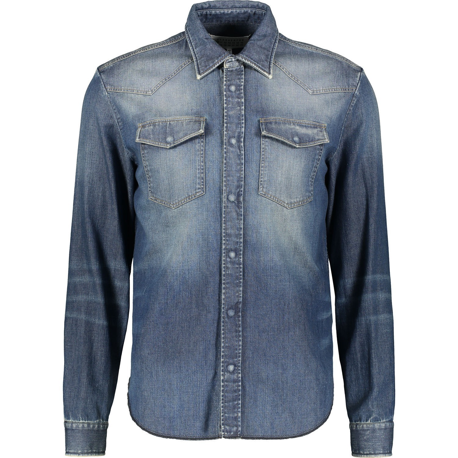 MAISON MARGIELA Distressed Denim Western Shirt UK 40 / IT 50 Made in Italy