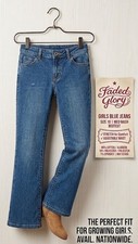 Faded Glory Blue Jeans Youth Size 10 Med Wash Bootcut Stretch Adjustable Waist