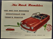 1952-1953 Nash Rambler Brochure Convertible Country Club, Wagon Excellent Orig