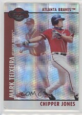 2008 Topps Co-Signers Hyper Plaid Red 51/100 Mark Teixeira Chipper Jones HOF w5y