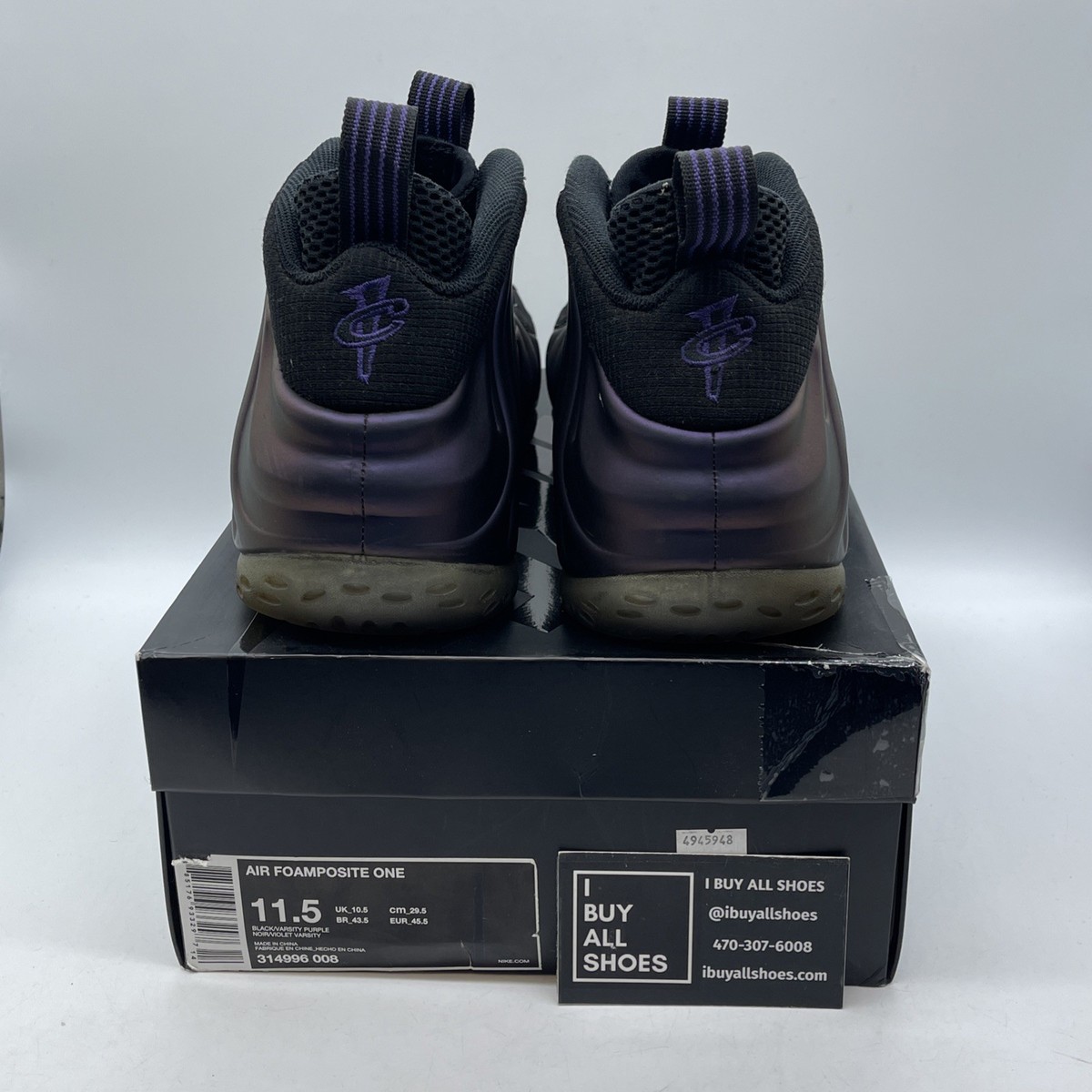 Nike Air Foamposite One Eggplant Size 9 Purple Black 2017 Basketball 314996-008 Nike Air Foamposite One  main image 3