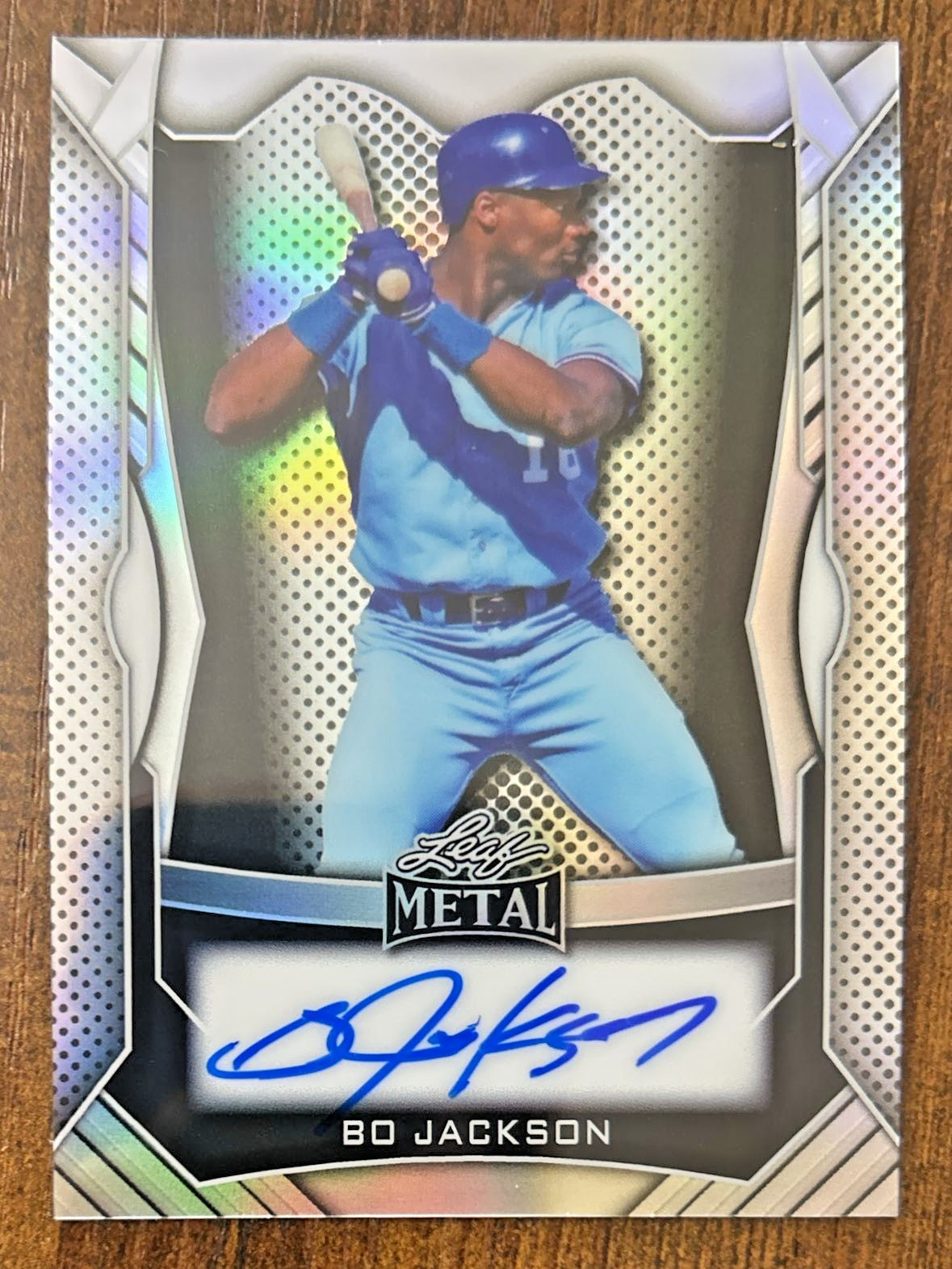 BO JACKSON (numbered 3/25) - 2025 Leaf Metal Authentics Blue Ink Auto - ROYALS