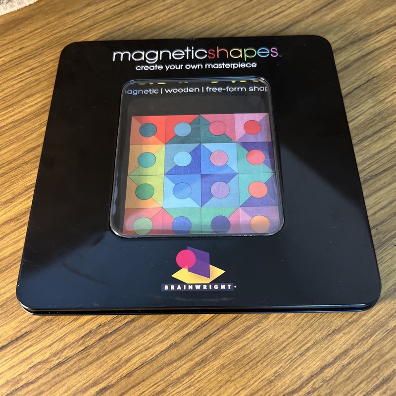 Brainwright MagnaShapes Magnetic Shapes CIRCLE IN SQUARE 48 Wooden Pieces Read
