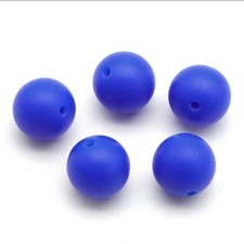 5 pc. Dark Blue Silicone 15mm beads Food Grade silicone Solid 121191092