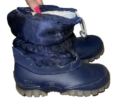 Kinder Schneestiefel dunkelblau Größe 11 UK Winter Skifahren Jungen Mädchen 