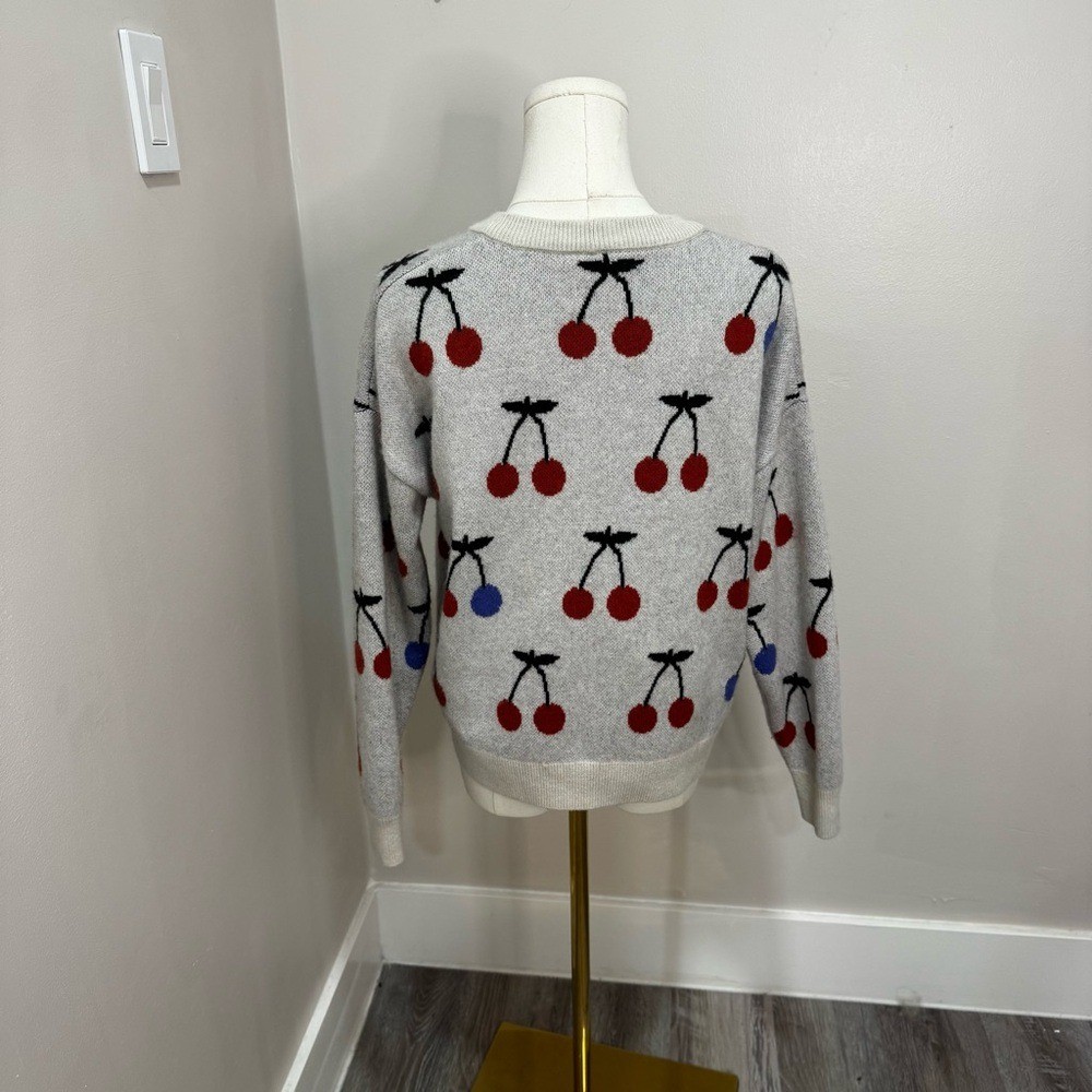 Madewell small Cherry Patterned Cream Sweater - image 3