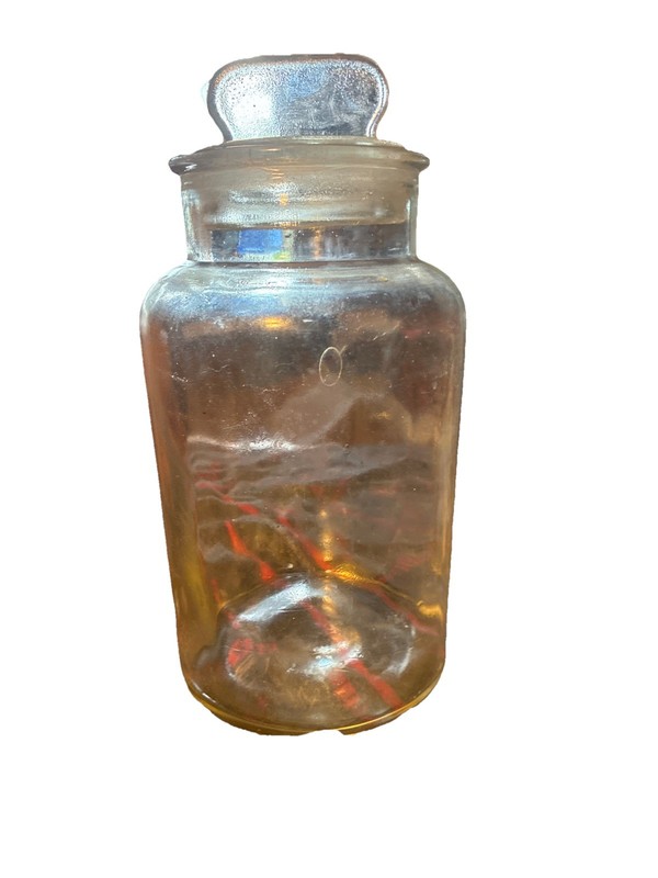 antique clear glass apothecary Or Pharmacy Jar