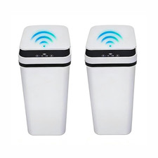 2 Pack Bathroom Trash Can,Smart Touchless Trash Can,Automatic Motion Sensor Tras