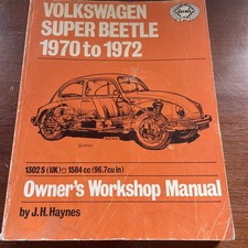 Haynes Vw 1302 1302s Beetle Manual 1970 - 72 Super Beetle