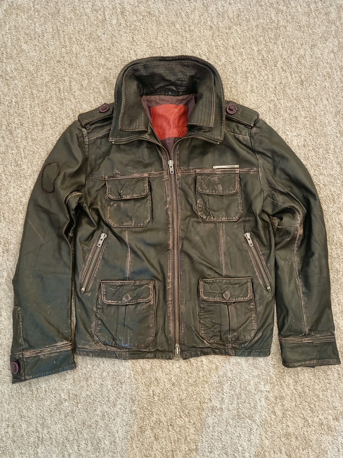 Superdry Vintage Leather Jacket Large image 10