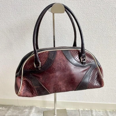 PRADA Bowling Leather Exterior Medium Bags & Handbags for Women