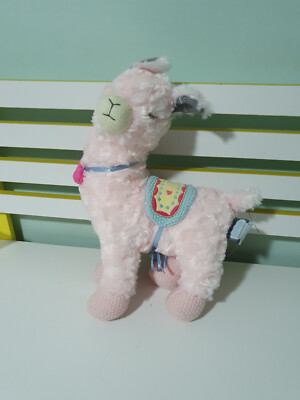 ALPACA PLUSH TOY PINK JIGGLE N GIGGLE SADDLE 34CM STUFFED ANIMAL
