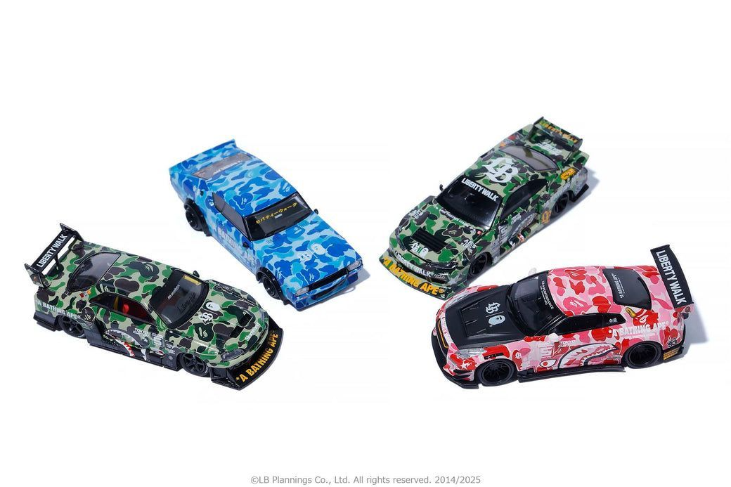 BAPE X LBWK NISSAN 1/64 4PCS SET ② BAPE® X LIBERTY WALK® x MINI GT 1/64 NISSAN 4pcs set