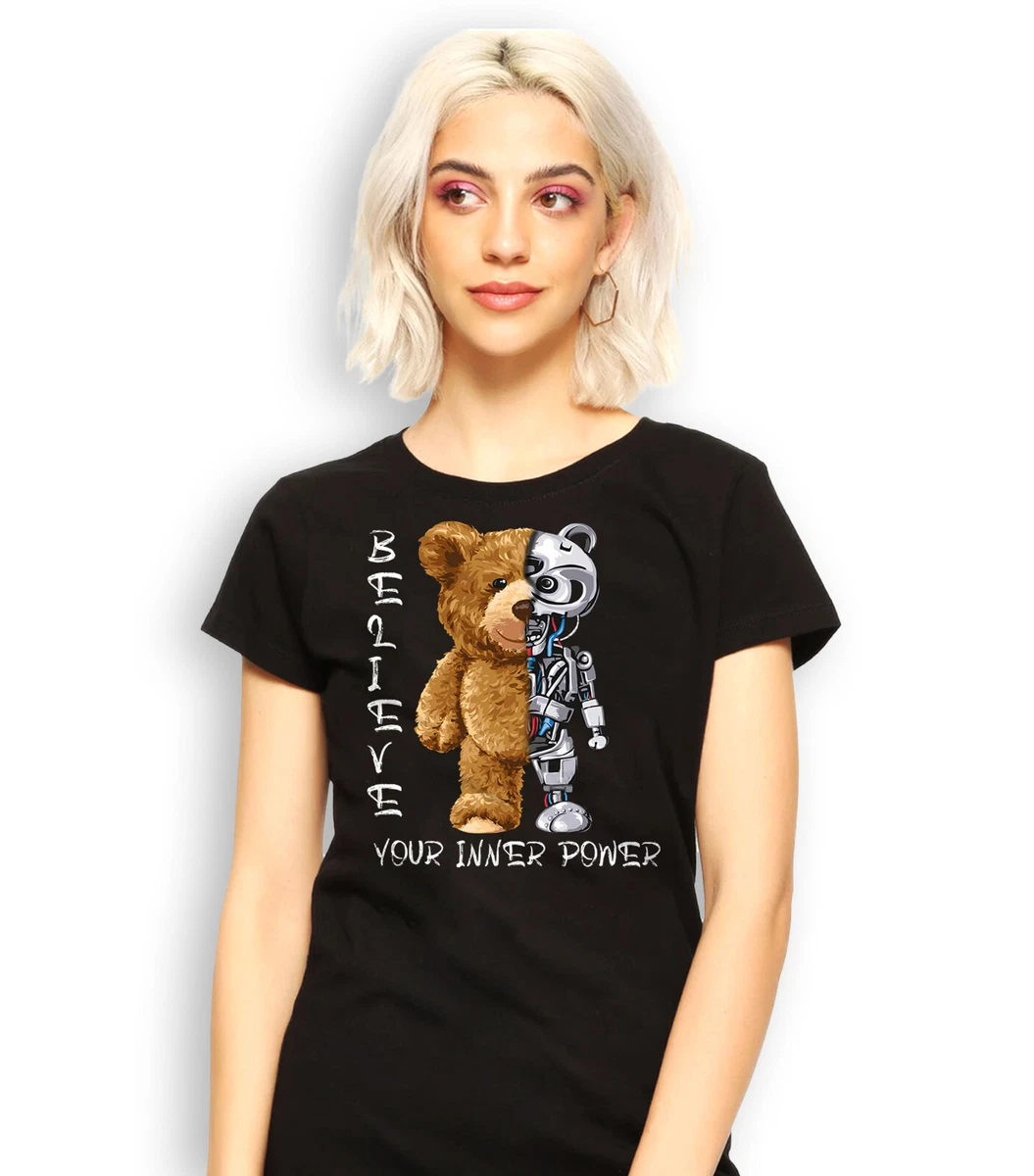 Motivation Quote T-shirt Believe your inner power Bear T shirt Quote Graphic Tee