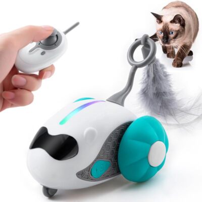 Interactive Cat Toys for Indoor Cats with Upgraded Rechargeable Joystick Blue 