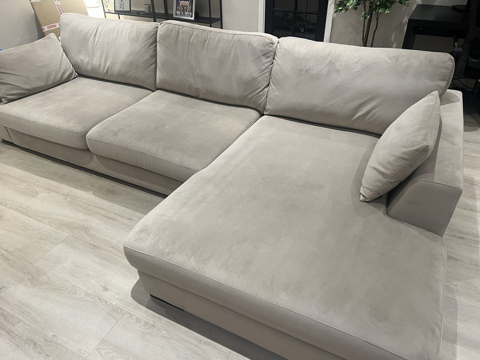 DFS Plush Velvet corner sofa eBay