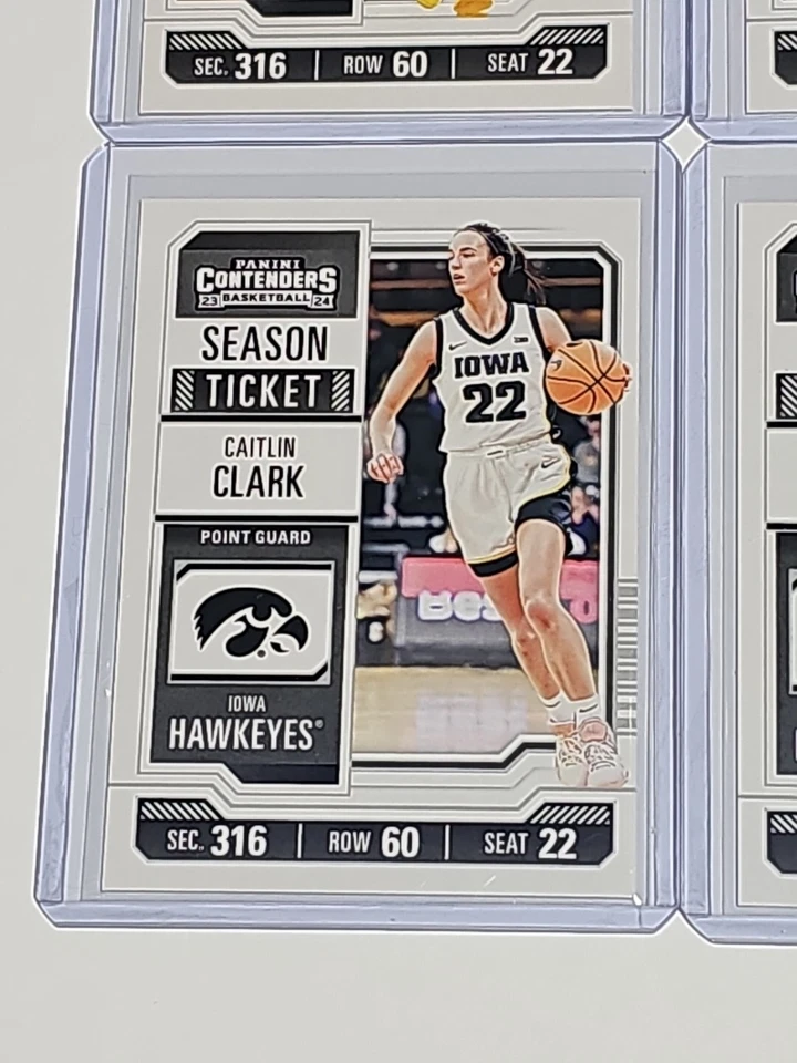 💎 4 件套 2024 CAITLIN CLARK Panini Contenders 季票卡 CC1 2 3 & 4 — 第 4/4 张图片