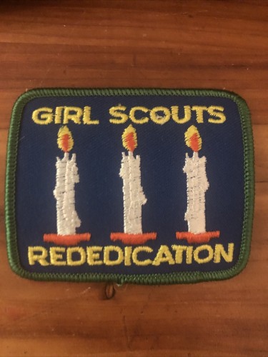 REDEDICATION Girl Scout patch three white candles