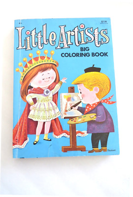 1987 LITTLE ARTISTS Coloring Activity Book Nursery Rhymes Art Work Graphics