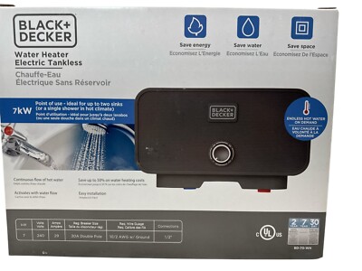 Black+Decker Hot Water Heater Electric Tankless 7 kW 240V BD-70-WH (OB)