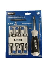 HART 6-in-1 Screwdriver With 6 PC. Precision Screwdriver Set Double Ended Shank