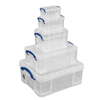 Really Useful Box Set Aufbewahrungsboxen 18L / 9L / 3L / 1,6L / 0,7L Transparent