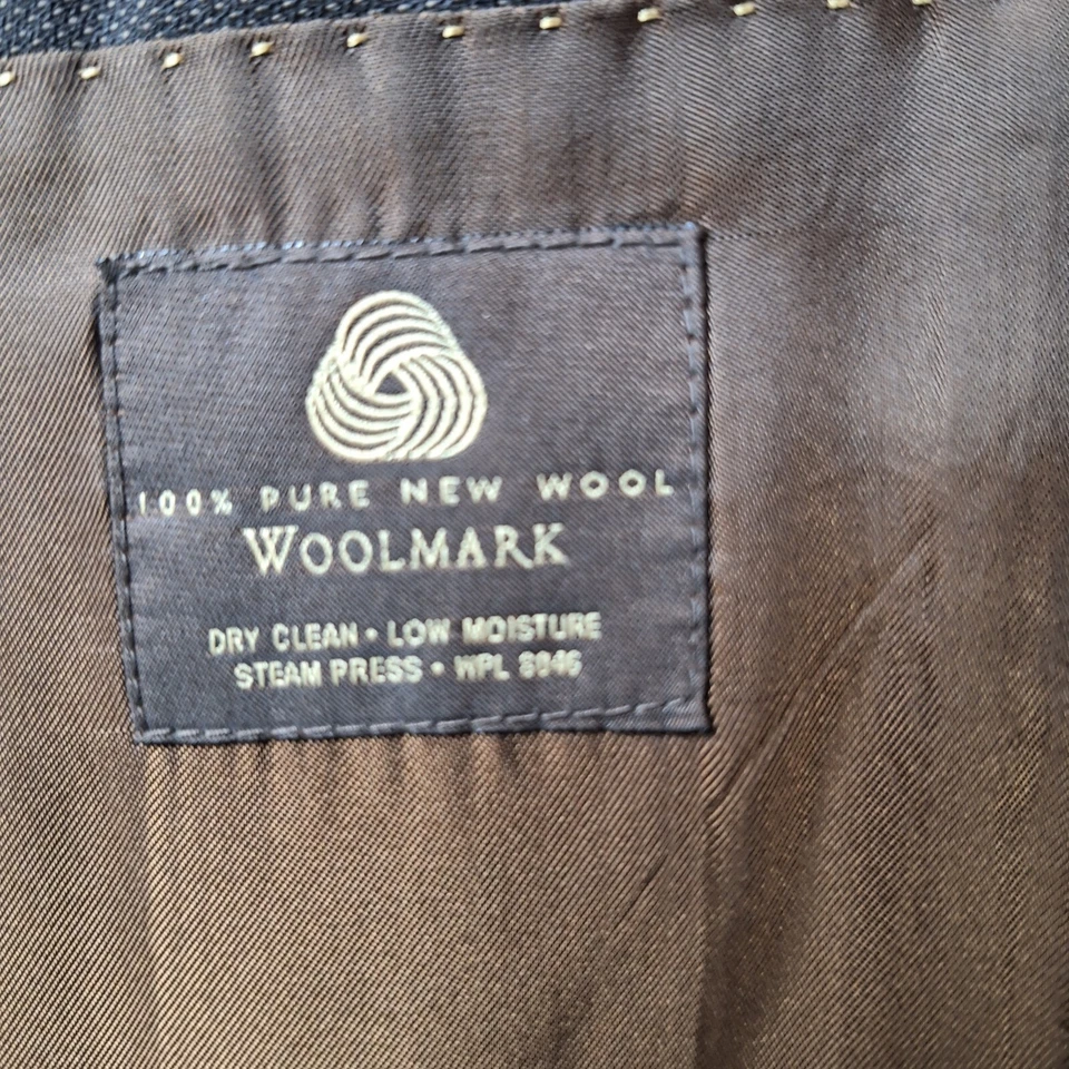 Blazer Abrigo Deportivo Tasso Elba Para Hombre 44L Marrón Super 140 Lana Angelico DV Foto 3 de 4